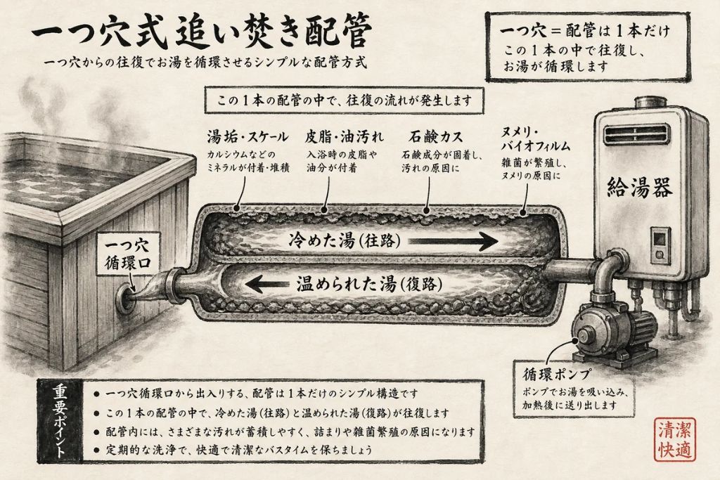追い焚き配管の構造